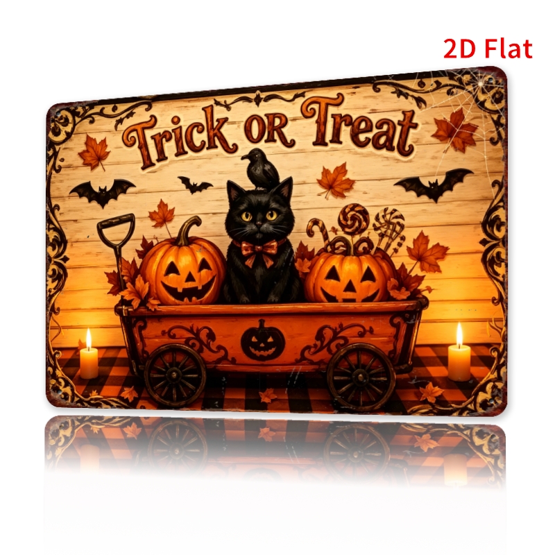 Black Tin Candle - CIFBUY Vintage Farm Halloween Aluminum Wall
