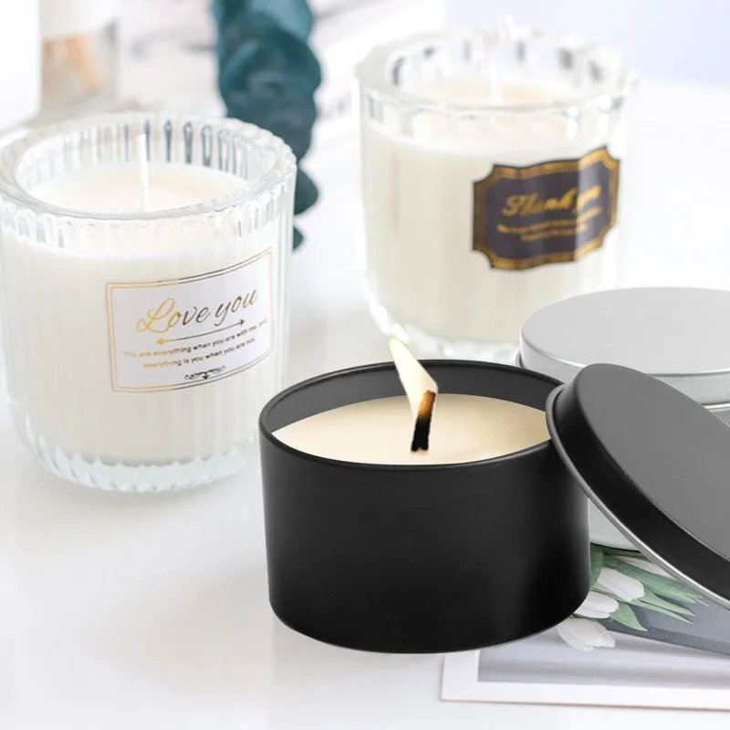 12/24Pcs Round Metal Tin Box C - đánh giá và giá Black Tin Candle