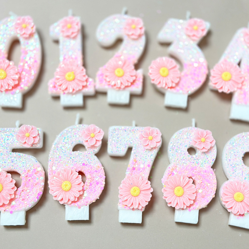 Creative pink flower birthday  - đánh giá và giá Candle Supplies Amazon