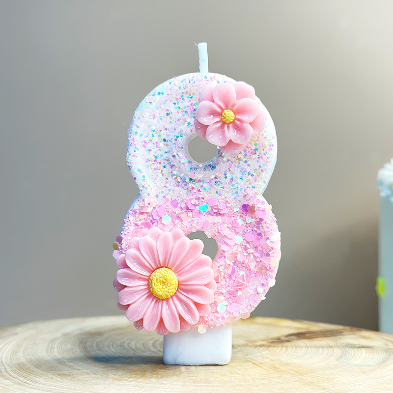 Creative pink flower birthday  - đánh giá và giá Candle Supplies Amazon