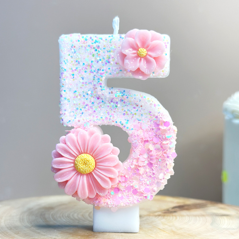 Creative pink flower birthday  - đánh giá và giá Candle Supplies Amazon