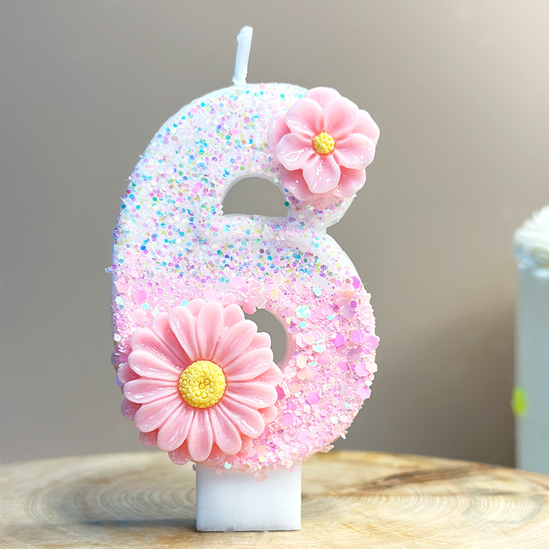 Creative pink flower birthday  - đánh giá và giá Candle Supplies Amazon