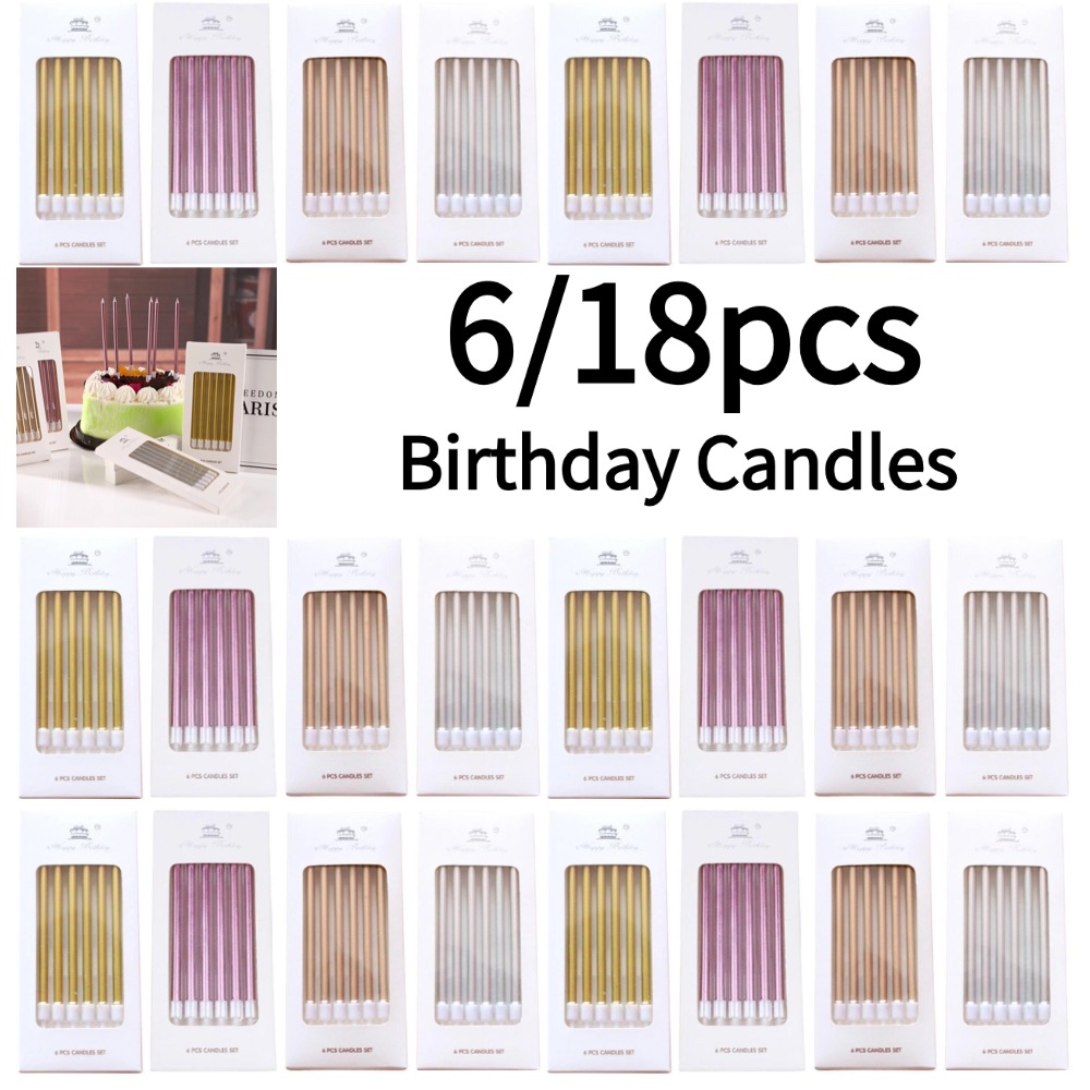 6/18pcs Metal Gold Silver Birt - đánh giá và giá Candle Supplies Free Shipping