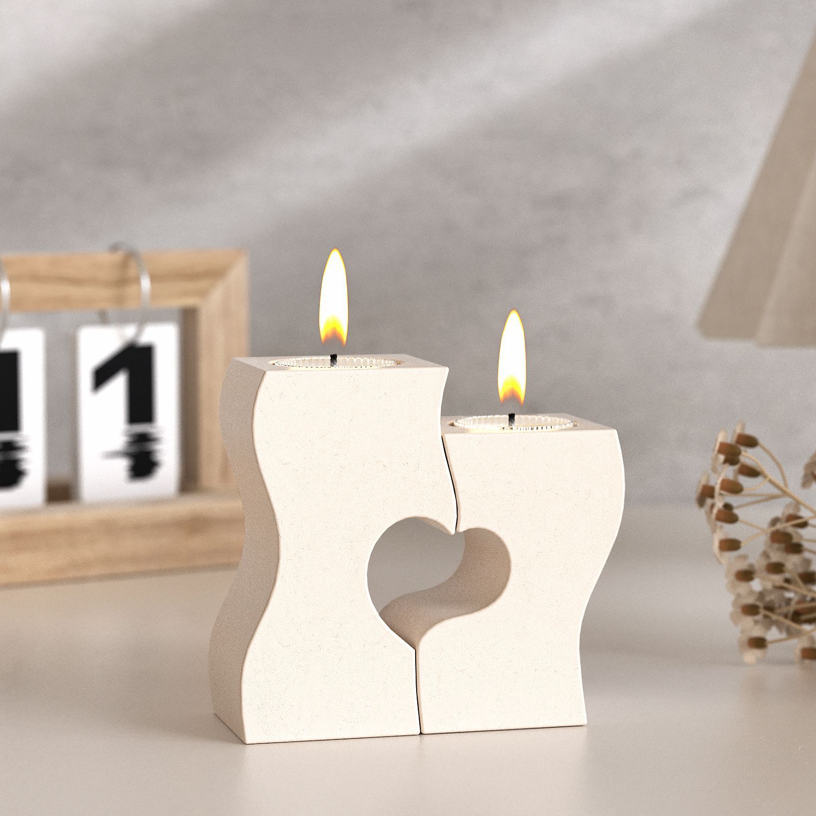 S Heart Candlestick Silicone M - đánh giá và giá Candle Supplies Wholesale