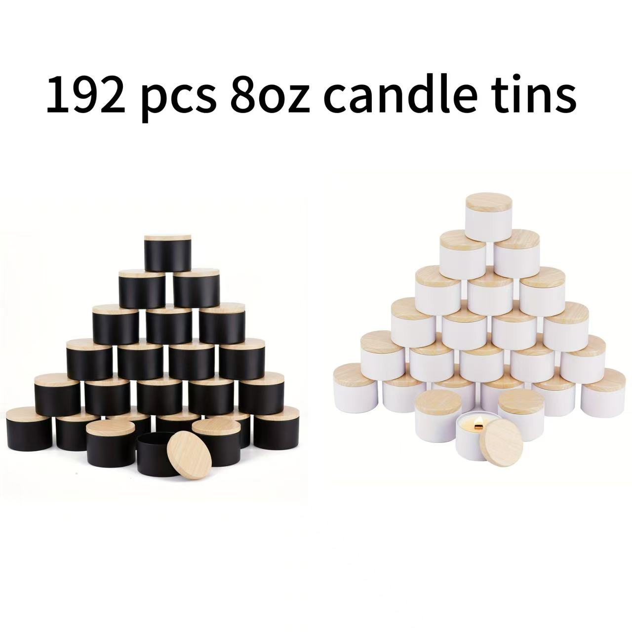 192pcs 8oz Matte Black/white   - đánh giá và giá Candle Vessel Supplies