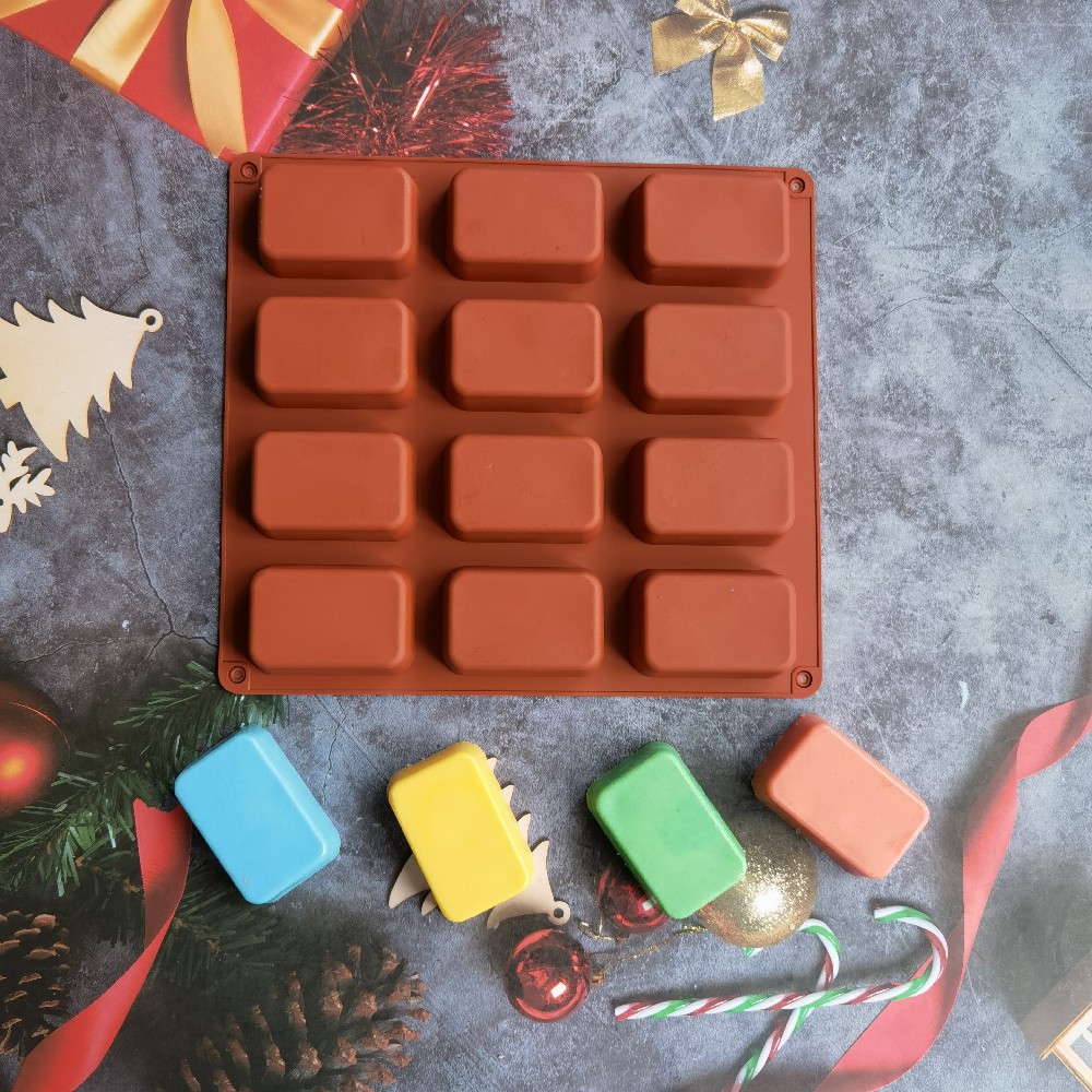 12 Cavity Square Silicone Soap - đánh giá và giá Candle Supplies Tins