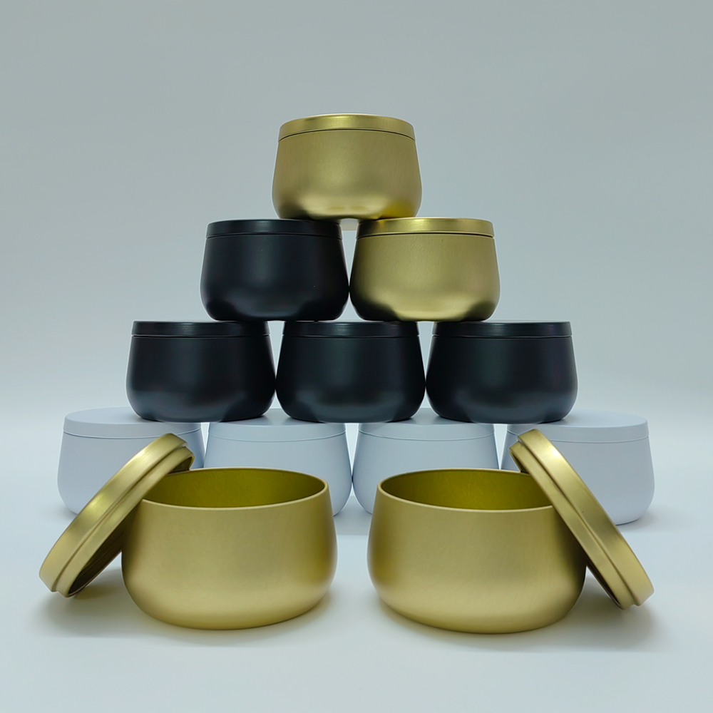 12pcs 8oz White Black Gold Met - đánh giá và giá Black Tin Candle