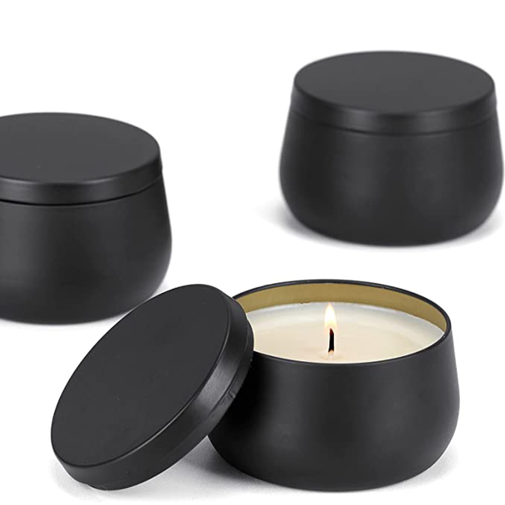 12pcs 8oz White Black Gold Met - đánh giá và giá Black Tin Candle