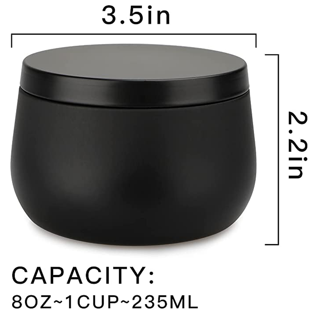 12pcs 8oz White Black Gold Met - đánh giá và giá Black Tin Candle