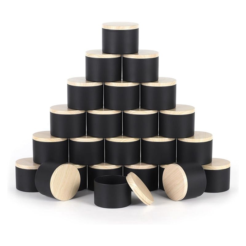 24 Pack 4 Oz Black Candle Tins - đánh giá và giá Black Tin Candle