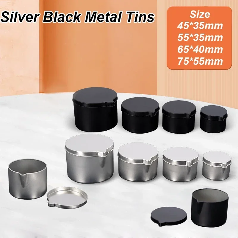 12PCS Silver Black Metal Tins  - đánh giá và giá Black Tin Candle